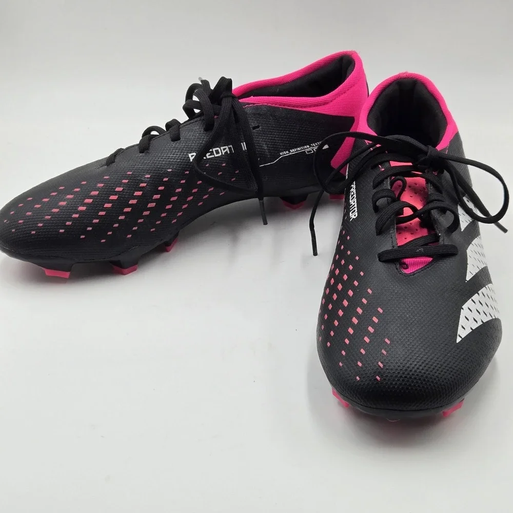 Adidas Predator Accuracy.3 Shoes Mens Size 8.5 Black Pink Soccer Cleats Spikes